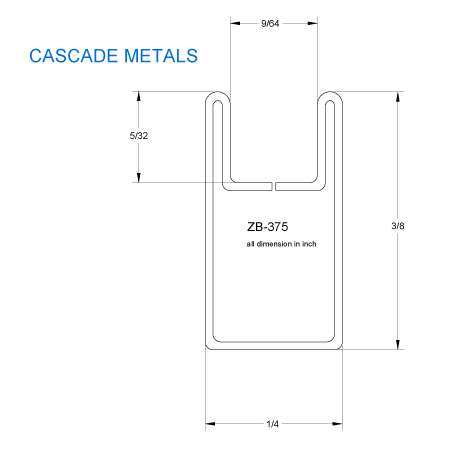 3/8 in. Border U Zinc Came