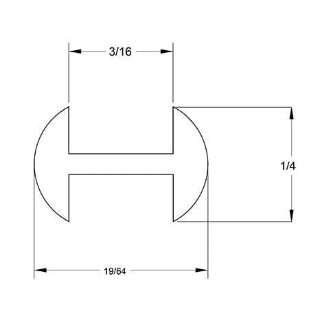 Casquillo de plomo redondo en H de 1/4 x 3/16 pulg.