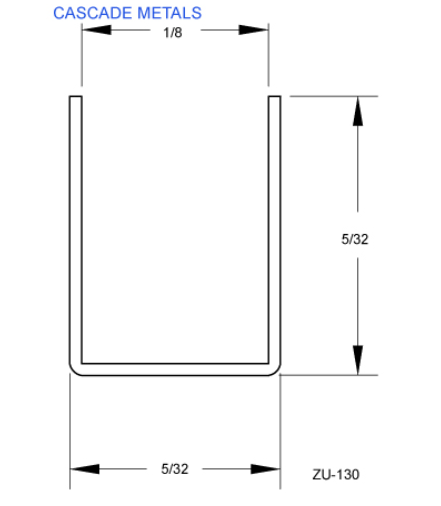 CAS ZU130 5/32 in. U Zinc Came