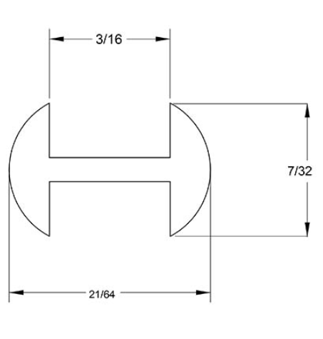 CAS RH10 7/32 x 3/16 in. H-Round Lead Came