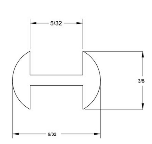 CAS RH65 3/8 x 5/32 in. H-Round Lead Came